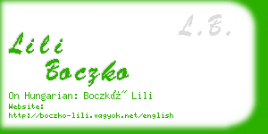 lili boczko business card